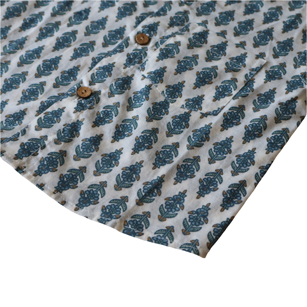 Motif Print White Shirt