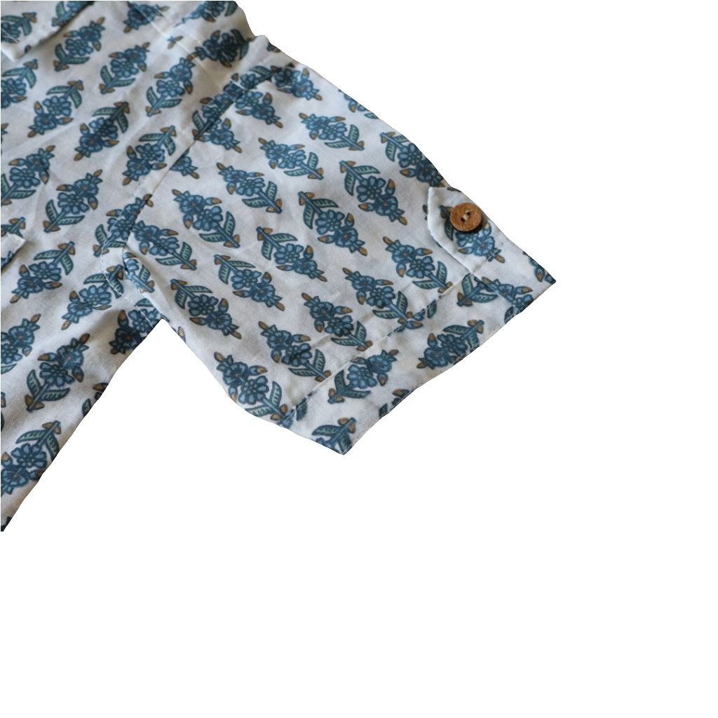 Motif Print White Shirt