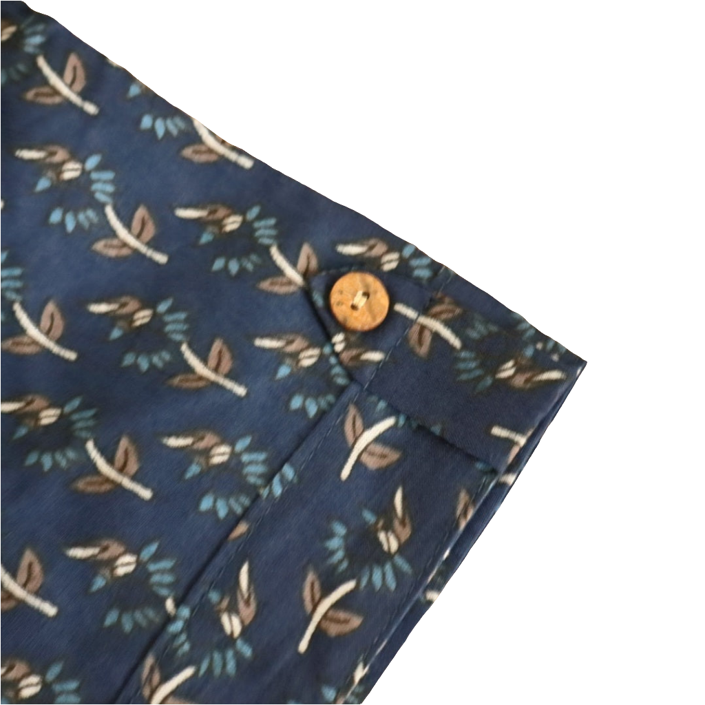 Floral Print Blue Shirt